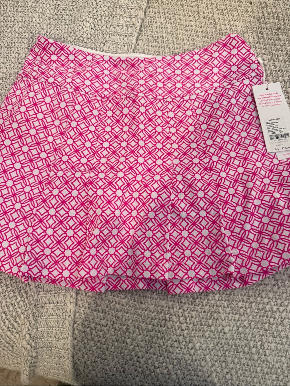 Lily Pulitzer XXS Pink Patterned Women's Tennis Skirt - Floral Geometric Print